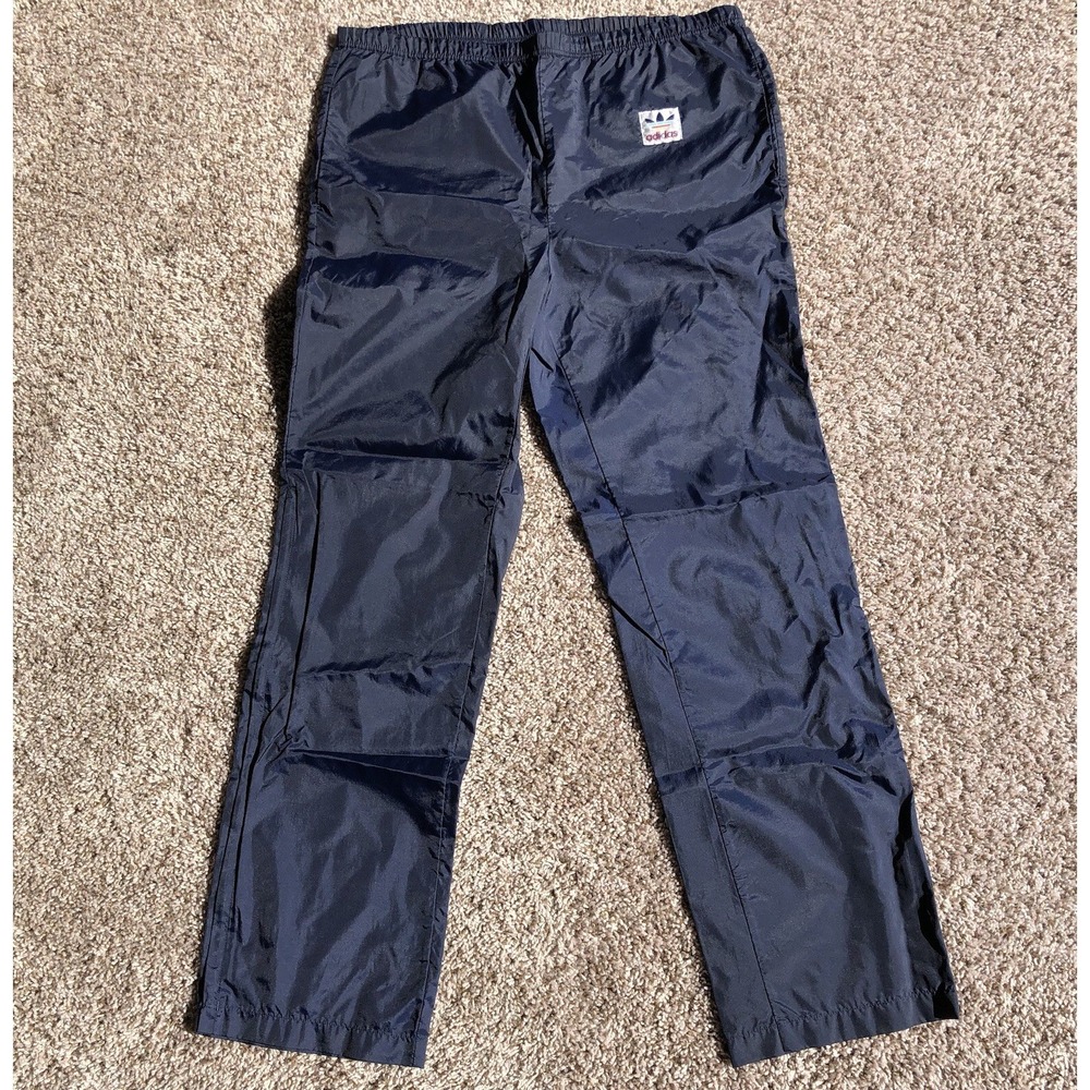 Vintage 80s Adidas Pants Mens Medium Blue Tag Track Lightweight Athletic Trefoil